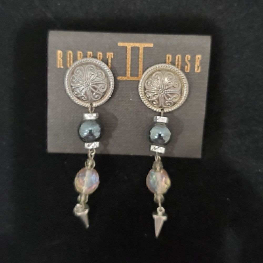 Robert Rose Runway Dangle Silver Medallion